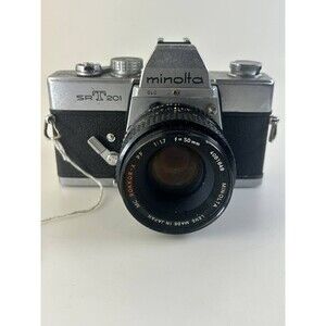 UNTESTED AS IS Minolta SRT-201 35mm SLR w/ MC Rokkor-X PF 50mm f/1.7 Lens